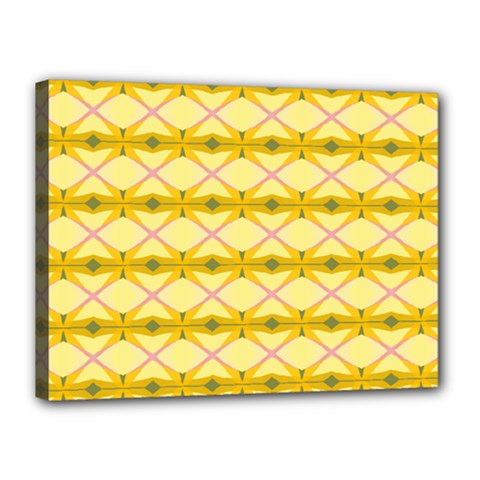 Pattern Pink Yellow Canvas 16  X 12  (stretched)