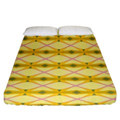 Pattern Pink Yellow Fitted Sheet (king Size) by HermanTelo