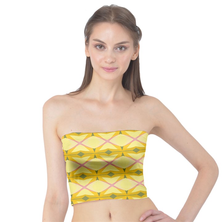 Pattern Pink Yellow Tube Top