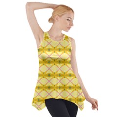 Pattern Pink Yellow Side Drop Tank Tunic