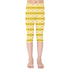 Pattern Pink Yellow Kids  Capri Leggings 