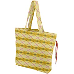 Pattern Pink Yellow Drawstring Tote Bag