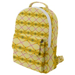 Pattern Pink Yellow Flap Pocket Backpack (small)