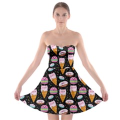 Funny Ice Cream Animals Strapless Bra Top Dress