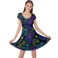 Reptile Chameleon Cap Sleeve Dress