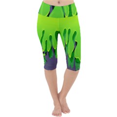 Slimed Lightweight Velour Cropped Yoga Leggings