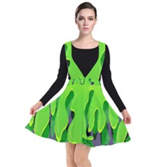 Slimed Plunge Pinafore Dress