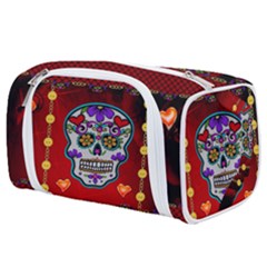 Awesome Sugar Skull With Hearts Toiletries Pouch