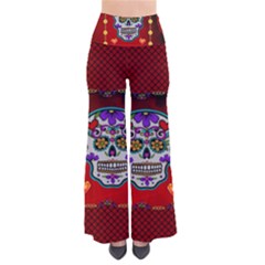 Awesome Sugar Skull With Hearts So Vintage Palazzo Pants by FantasyWorld7