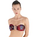 Awesome Sugar Skull With Hearts Twist Bandeau Bikini Top View1