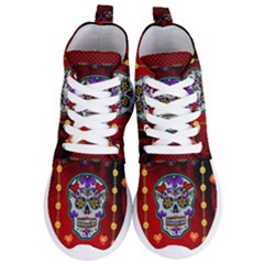 Awesome Sugar Skull With Hearts Women s Lightweight High Top Sneakers by FantasyWorld7