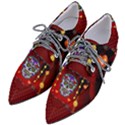 Awesome Sugar Skull With Hearts Women s Pointed Oxford Shoes View2