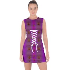 Peace Is Cool Again And Decorative Lace Up Front Bodycon Dress