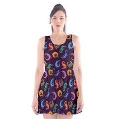 Reptile Gecko Scoop Neck Skater Dress