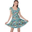 Cute Mushroom Turquoise Cap Sleeve Dress View1