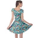 Cute Mushroom Turquoise Cap Sleeve Dress View2