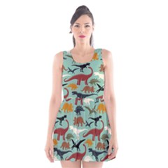 Reptile Dinosaurs Scoop Neck Skater Dress