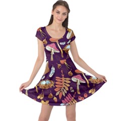 Mushroom Purple Cap Sleeve Dress