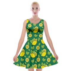 Lemon Fruit Velvet Skater Dress