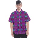 Peace Is Cool Again And Decorative Flowers Men s Short Sleeve Shirt View1