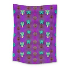 Peace Is Cool Again And Decorative Flowers Medium Tapestry by pepitasart