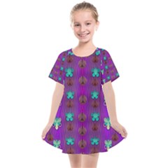 Peace Is Cool Again And Decorative Flowers Kids  Smock Dress by pepitasart