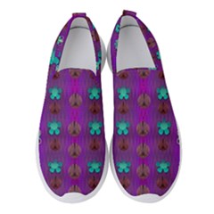 Peace Is Cool Again And Decorative Flowers Women s Slip On Sneakers by pepitasart