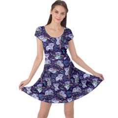 Cute Koala Purple Cap Sleeve Dress