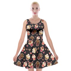 Tasty Cupcakes Velvet Skater Dress