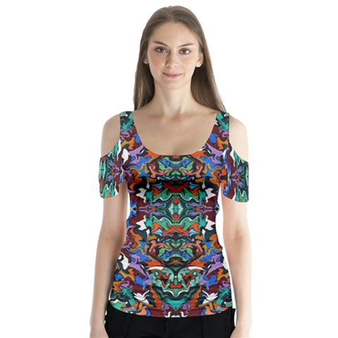 Ab 65 1 Butterfly Sleeve Cutout Tee  by ArtworkByPatrick