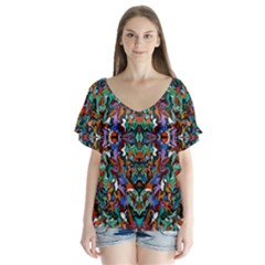 Ab 65 1 V-neck Flutter Sleeve Top by ArtworkByPatrick