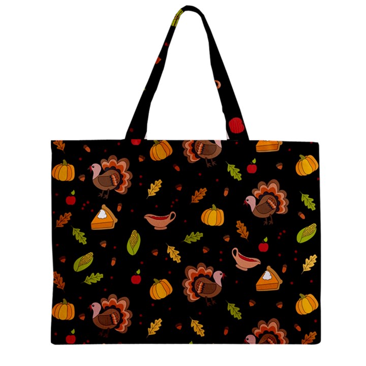 Thanksgiving Turkey pattern Zipper Mini Tote Bag