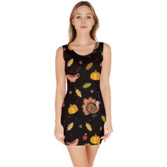 Thanksgiving Turkey Pattern Bodycon Dress