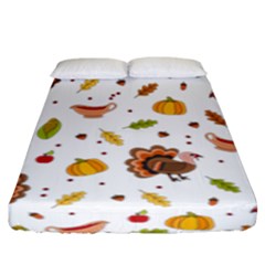 Thanksgiving Turkey Pattern Fitted Sheet (king Size) by Valentinaart