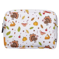 Thanksgiving Turkey Pattern Make Up Pouch (medium) by Valentinaart