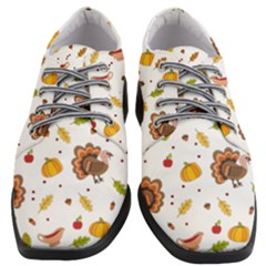 Thanksgiving Turkey Pattern Women Heeled Oxford Shoes