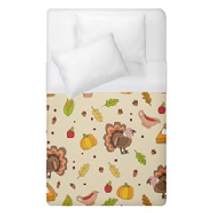 Thanksgiving Turkey Pattern Duvet Cover (single Size) by Valentinaart