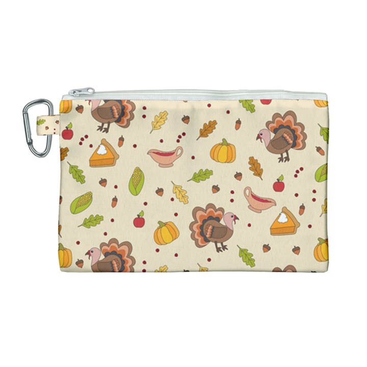 Thanksgiving Turkey pattern Canvas Cosmetic Bag (Large)