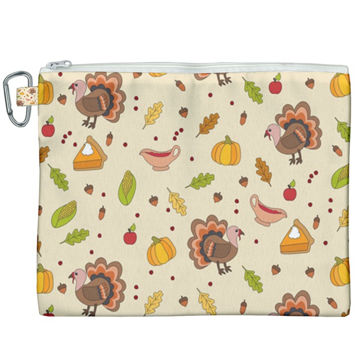 Thanksgiving Turkey pattern Canvas Cosmetic Bag (XXXL)