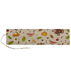 Thanksgiving Turkey Pattern Roll Up Canvas Pencil Holder (l) by Valentinaart