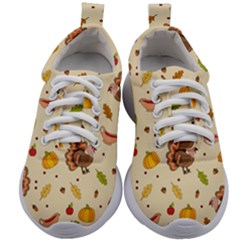 Thanksgiving Turkey Pattern Kids Athletic Shoes by Valentinaart