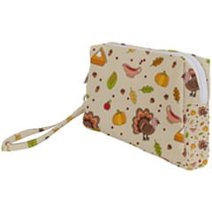 Thanksgiving Turkey Pattern Wristlet Pouch Bag (small) by Valentinaart