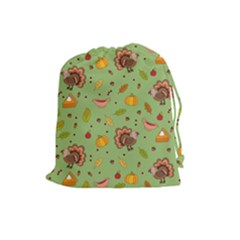 Thanksgiving Turkey Pattern Drawstring Pouch (large)