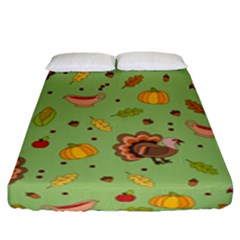 Thanksgiving Turkey Pattern Fitted Sheet (king Size) by Valentinaart