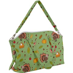 Thanksgiving Turkey Pattern Canvas Crossbody Bag