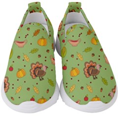 Thanksgiving Turkey Pattern Kids  Slip On Sneakers by Valentinaart