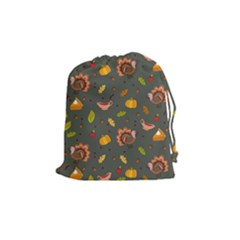 Thanksgiving Turkey Pattern Drawstring Pouch (medium)