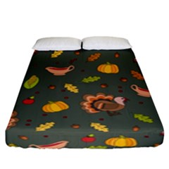 Thanksgiving Turkey Pattern Fitted Sheet (king Size) by Valentinaart