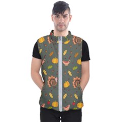 Thanksgiving Turkey Pattern Men s Puffer Vest by Valentinaart