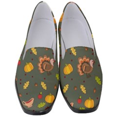 Thanksgiving Turkey Pattern Women s Classic Loafer Heels by Valentinaart